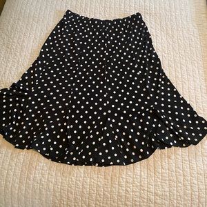Laura Ashley black and white polka dot skirt.